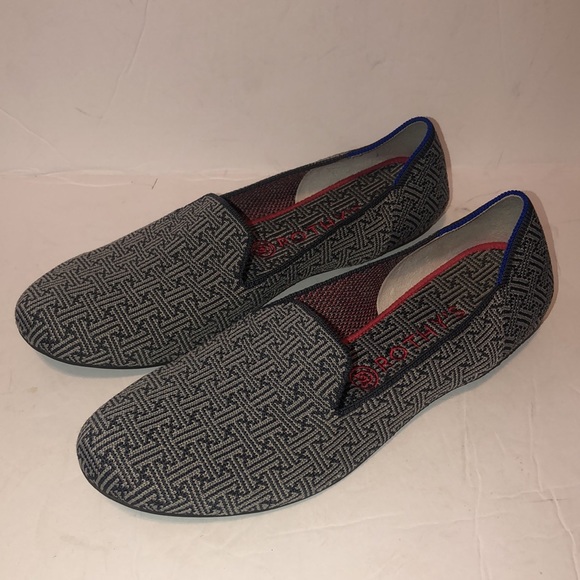 Rothy’s Charcoal Gray Retired Grid Pattern Loafer Flats - Picture 2 of 12